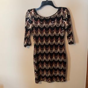 Sequin Black & Gold Dress